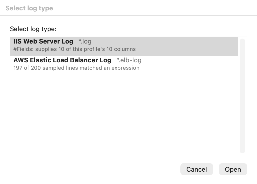 Rubrica working out which log format a file is, and saying why
